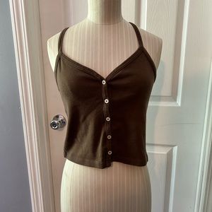 John Galt tank/crop button down size medium